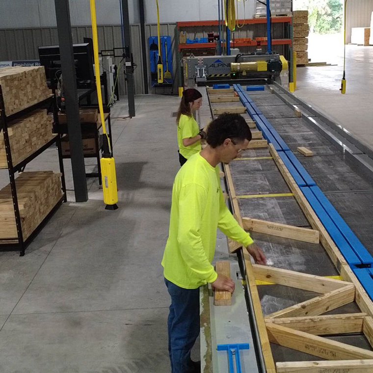 Inside the Yellowpine Truss plant